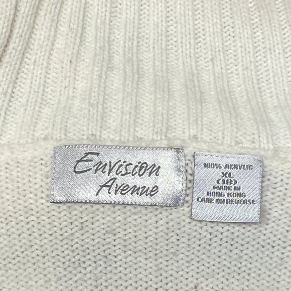 Envision Ave Long Raglan Sleeve Knit Turtleneck Ski Sweater Plum White Pink XL - Picture 10 of 11